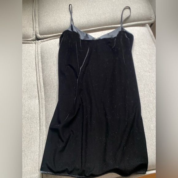 Vintage Velvet Black Slip Dress - Picture 7 of 7